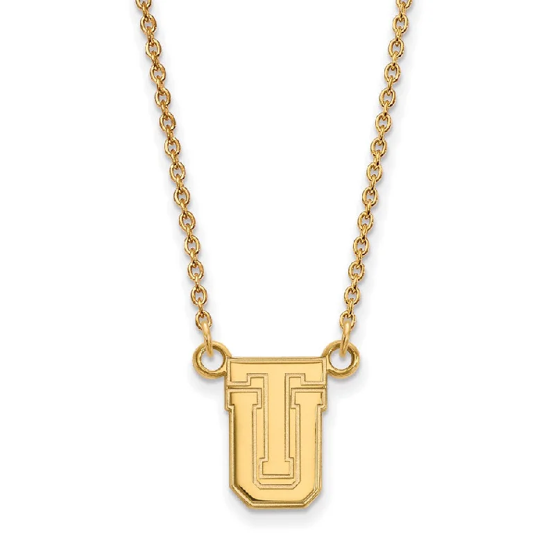 Colorful Bead Necklace for Summer-14k Gold Plated Silver The U of Tulsa Small Pendant Necklace