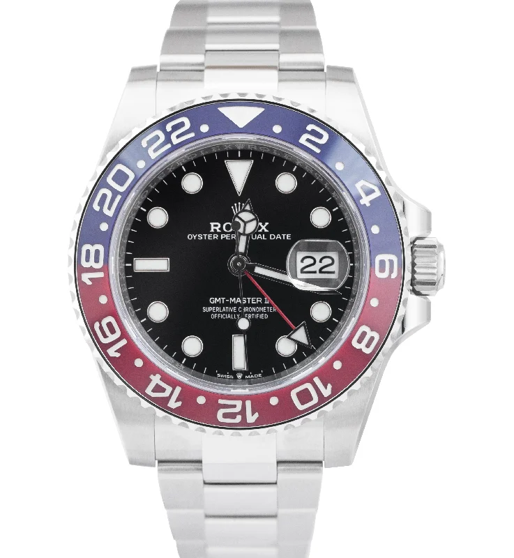 Men's Fashion Watches for Daily Wear-NEW STICKERED Rolex GMT-Master II Ceramic PEPSI OYSTER 40mm 126710 BLRO B+P