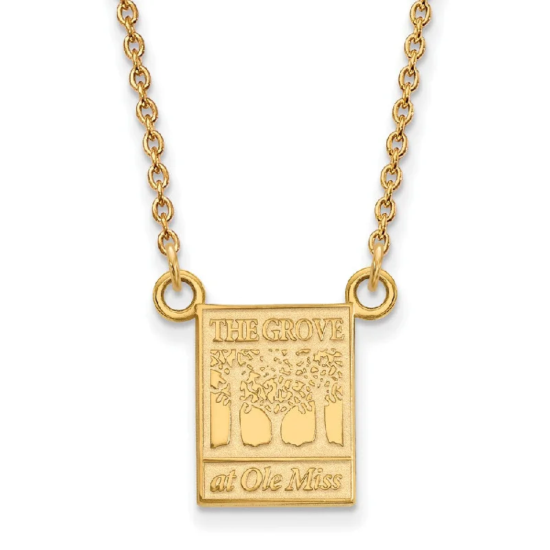 Cute Necklace for Teen Girls-10k Yellow Gold U of Mississippi Small Pendant Necklace