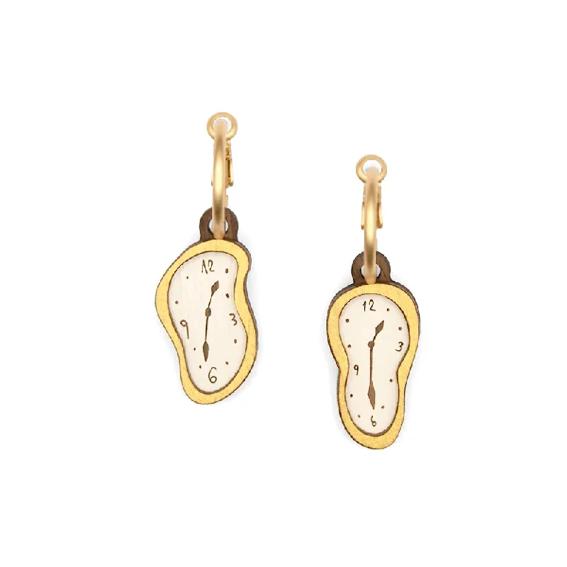 Artistic Earrings for Fashion Lovers-Soft Clocks Dangle Earrings