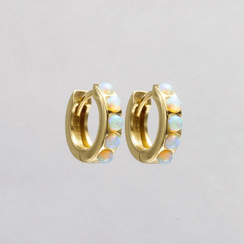 Stylish Earrings for Teen Girls-Gold Plated Silver Hoop Earrings with Lime Opals