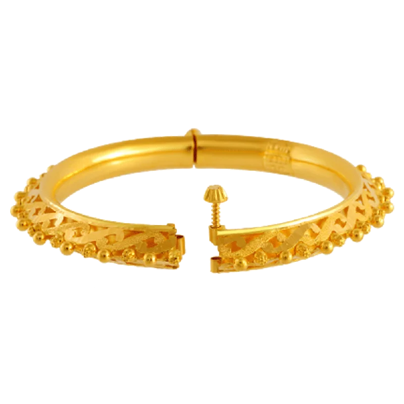 Large Gold Bangles for Bold Wedding Style-22KT Yellow Gold Bangle For Women