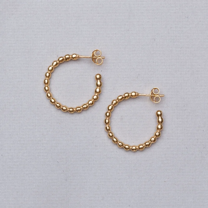 Cute Earrings for Everyday Wear-Bobble Hoop Earrings