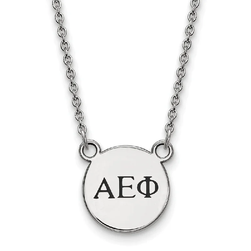 Simple Gold Chain Necklace for Women-Sterling Silver Alpha Epsilon Phi XS (Tiny) Enamel Greek Necklace