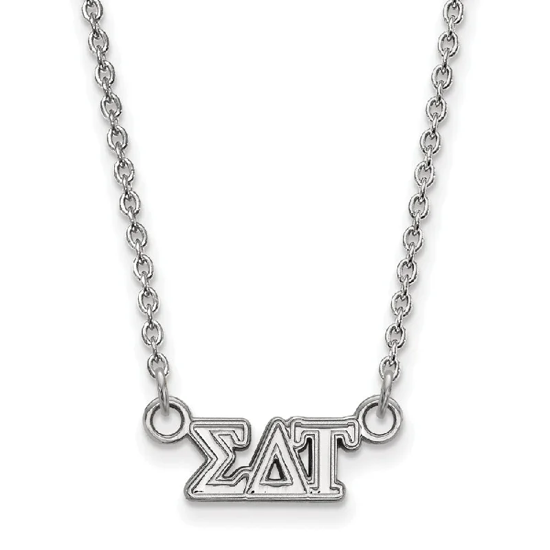 Vintage Style Necklace-Sterling Silver Sigma Delta Tau XS (Tiny) Greek Letters Necklace