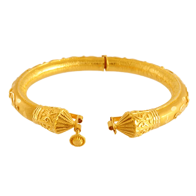 Gold Plated Bangles for Casual Wear-22KT Yellow Gold Bangle For Women