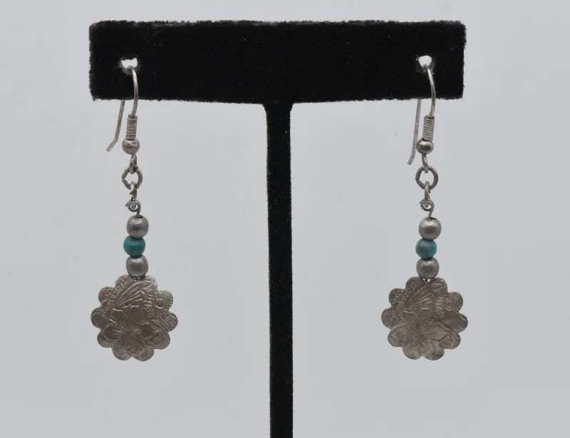 Timeless Gold Earrings for Women-Vintage Silver and Turquoise Dangle Earrings