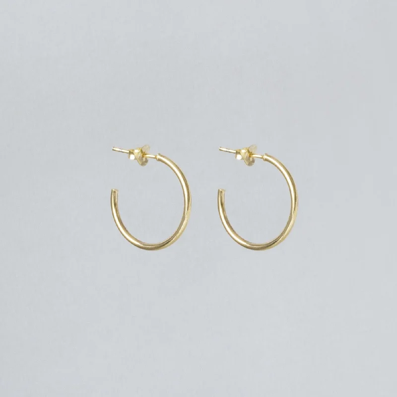 Statement Earrings for Weddings-Gold Open Stud Hoop Earrings