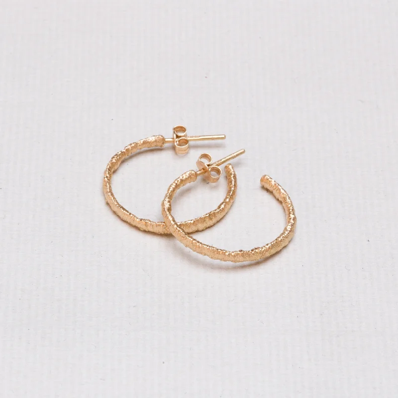 Small Drop Earrings for Casual Style-Straight Stitch Hoop Earrings Medium