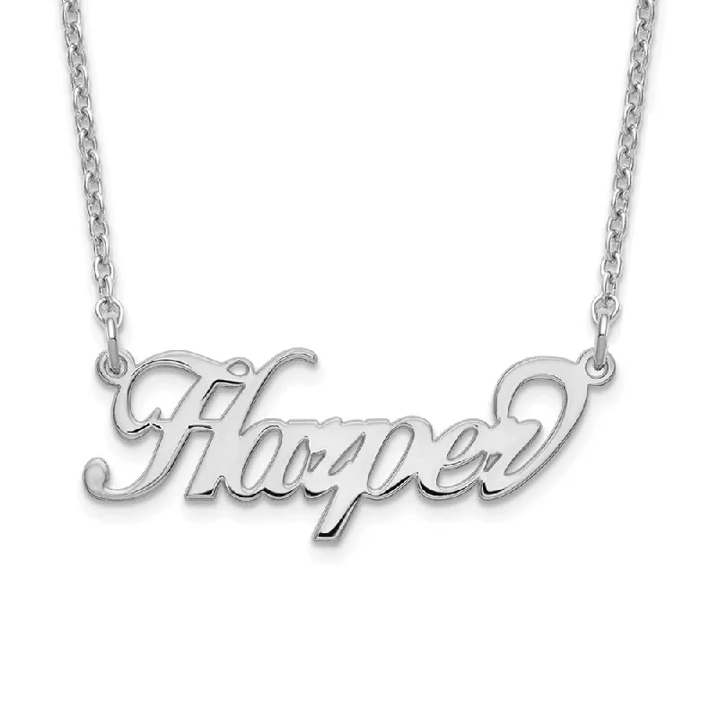 Elegant Necklace for Bridesmaids-Personalized Polished Fancy Small Script Name Necklace