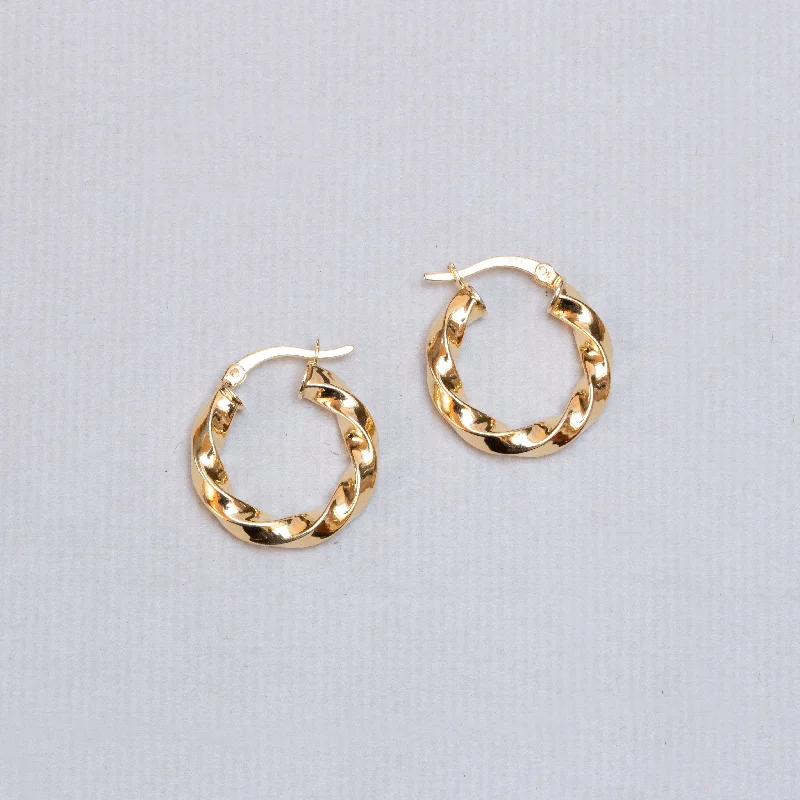 Statement Earrings for Weddings-Twisted Chunky Hoop Earrings