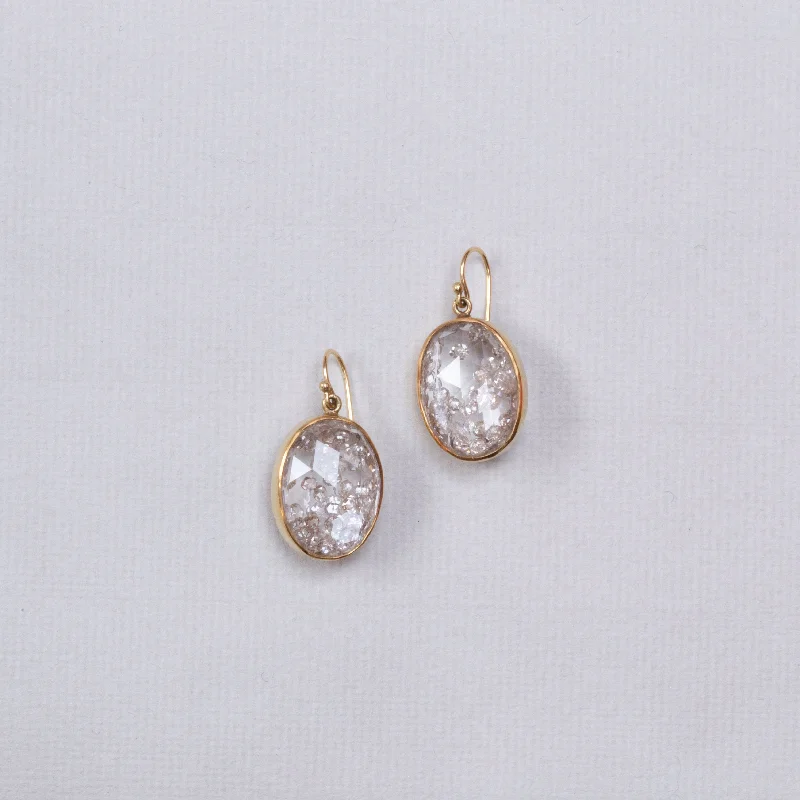 Luxury Pearl Earrings for Brides-Rock Crystal Diamond Drop Earrings