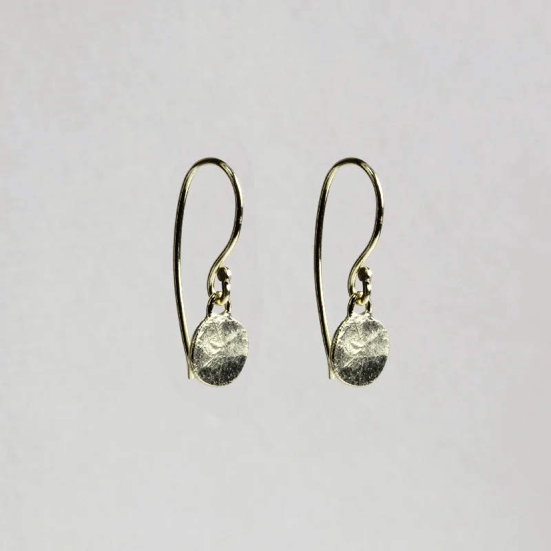 Sterling Silver Hoop Earrings-Gold Disc Drop Earrings