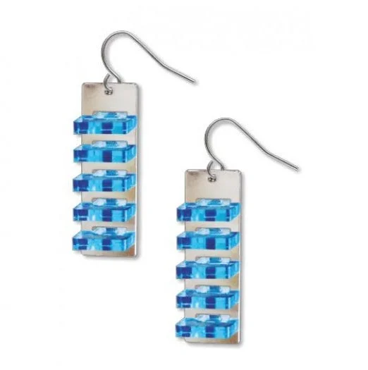 Bold Earrings for Fashionistas-Space Between Earrings, Blue