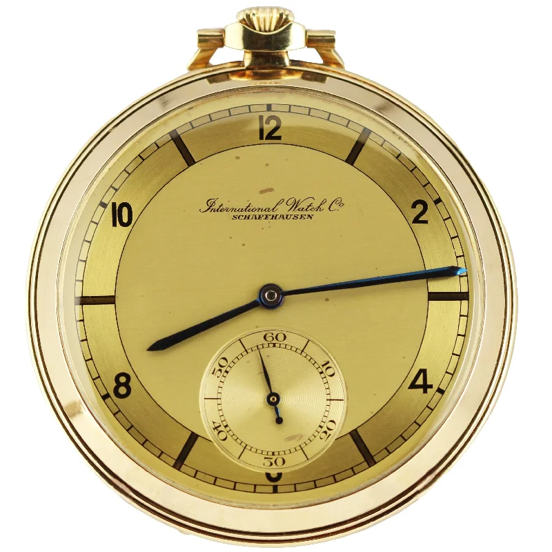 Classic Watches with Leather Strap for Women-VINTAGE IWC Schaffhausen 82.1gr 14k Yellow Gold 51.5mmX62mm 101321 Pocket Watch